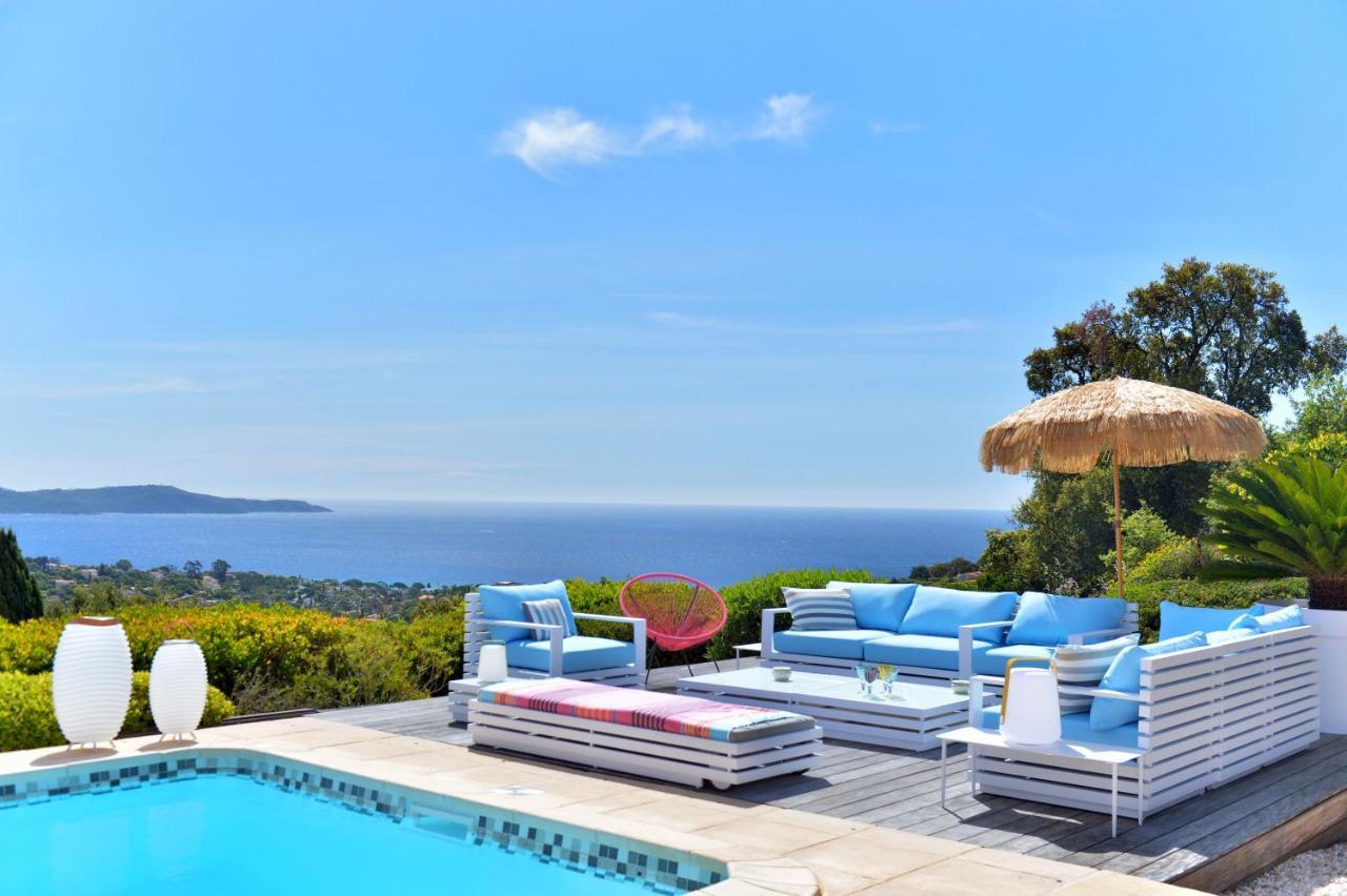 Villa Jucanos - Vue Mer Panoramique Golfe De St-Tropez 카발레르쉬르메르 외부 사진